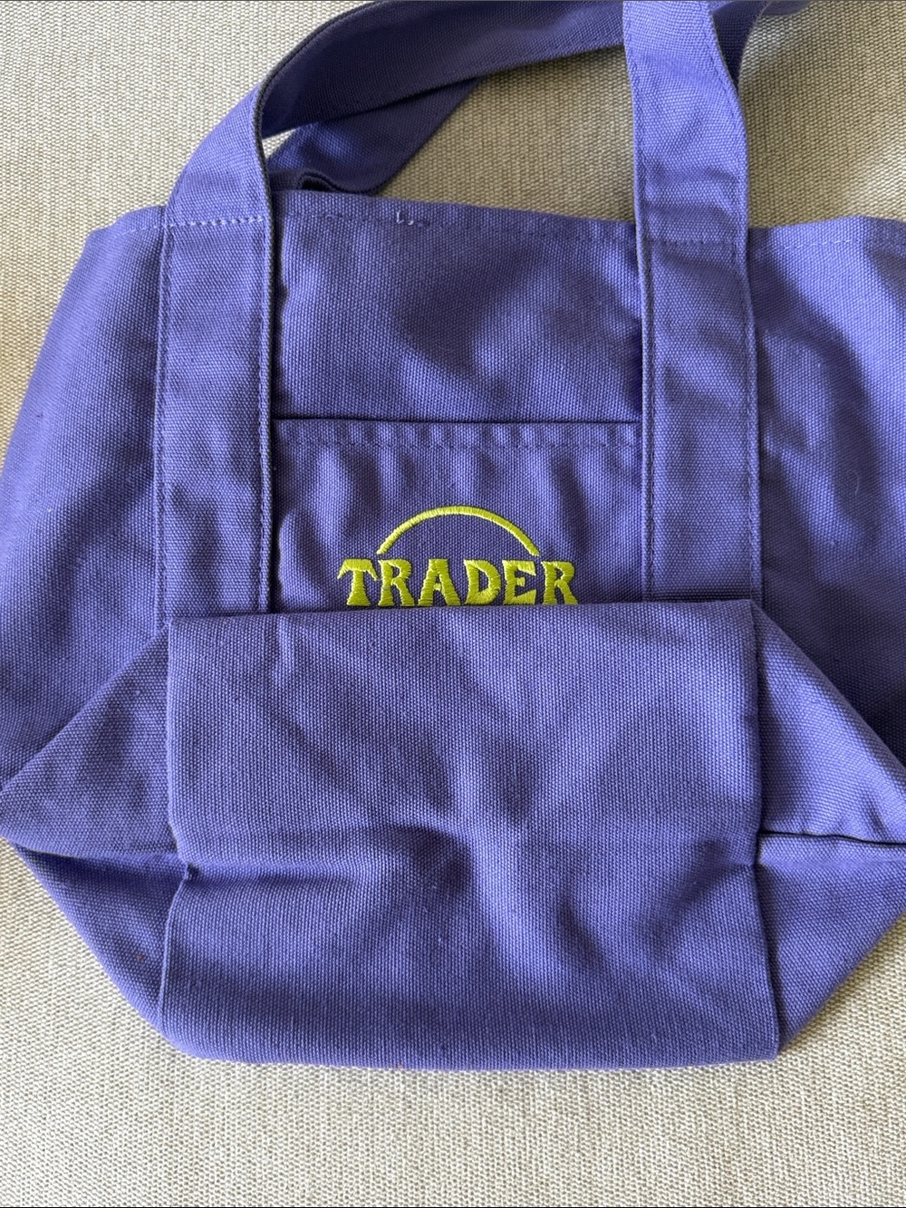 Trader Joe's Purple Canvas Tote Bag - Picture 4 of 5